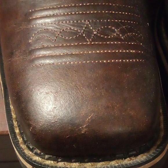 Justin Gypsy Floral Brown Leather Square Soft Toe Cowgirl Western Boots -Size 9B - Picture 14 of 15